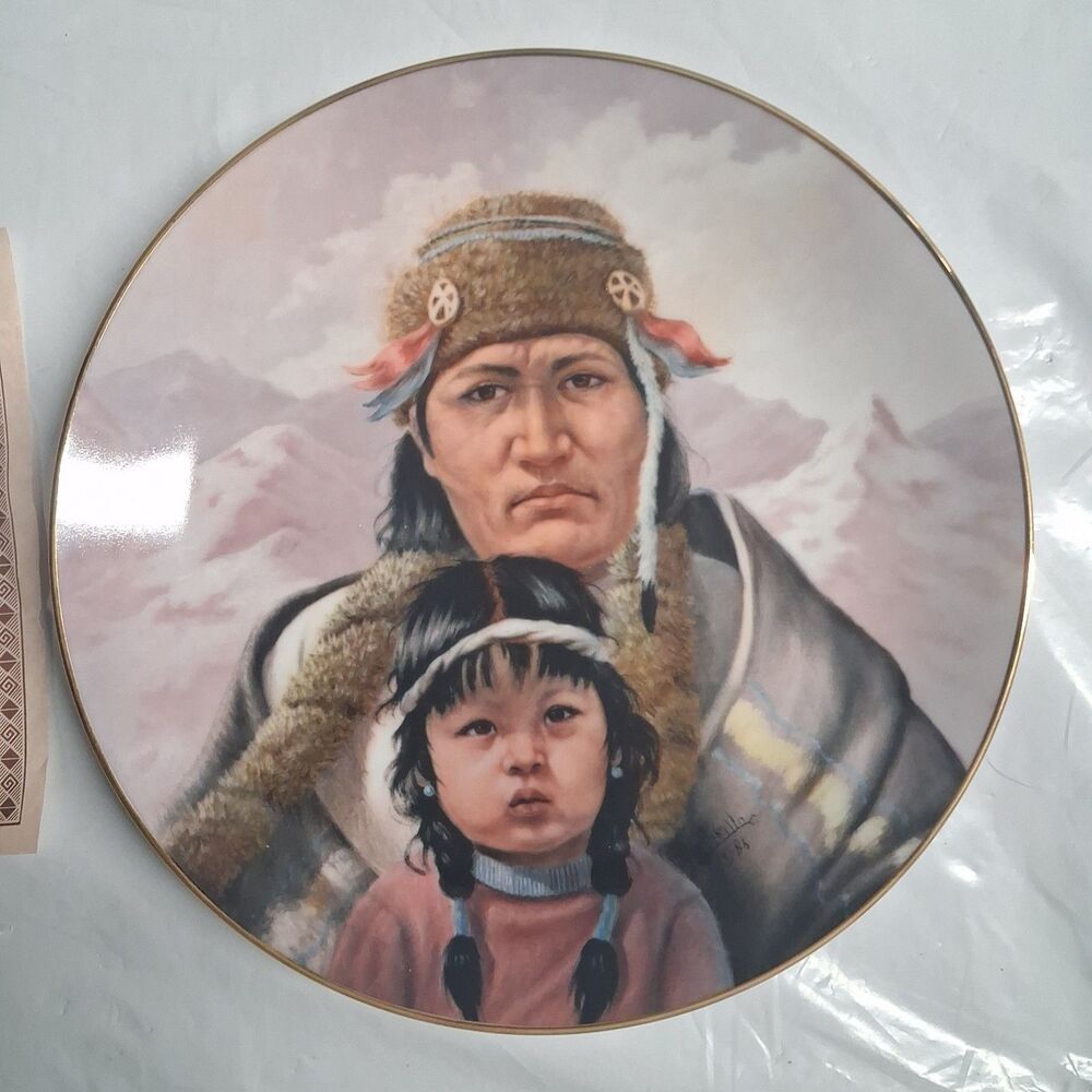 Perillo Collector Plate THE Chippewa nation Vague Shadows COA & orig box 1987